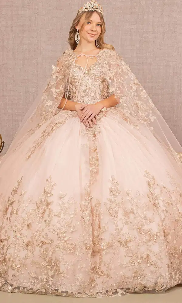 Jewel Mesh Quinceanera Gown - Dresses