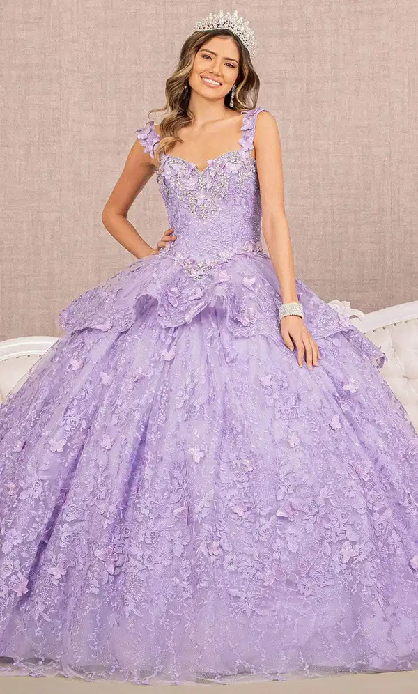 Quinceanera Appliqued Gown in Lilac - Dresses