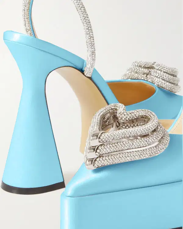 Sky Blue Stiletto Heart Heels - Shoes
