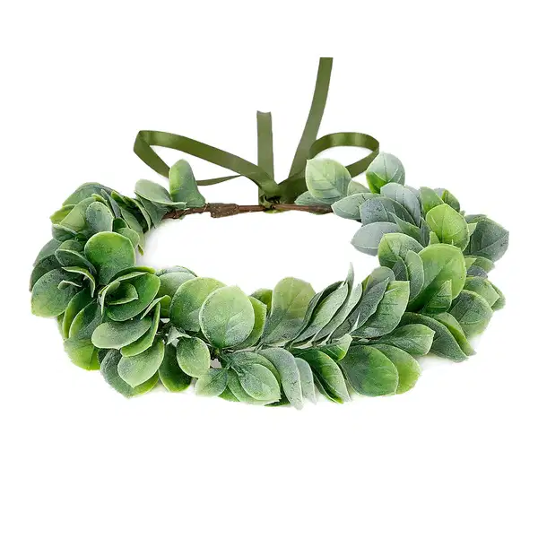Lush Green Eucalyptus Floral Leaf Crown - Headpieces