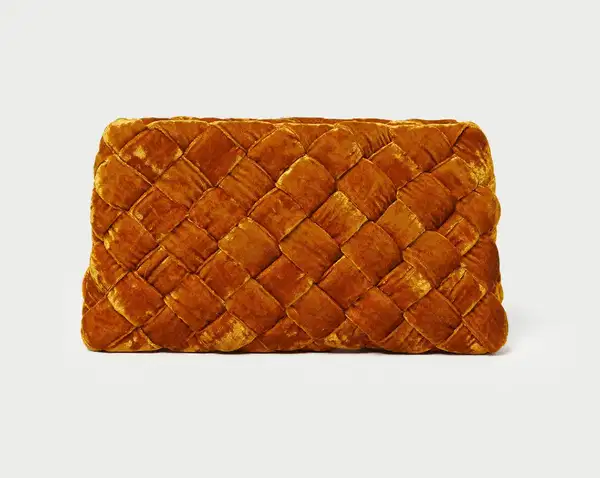 Aviva Woven Burnt Orange Clutch - Purses
