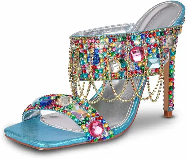 Azalea Mule Heeled Sandal - Quinceañera Shoes