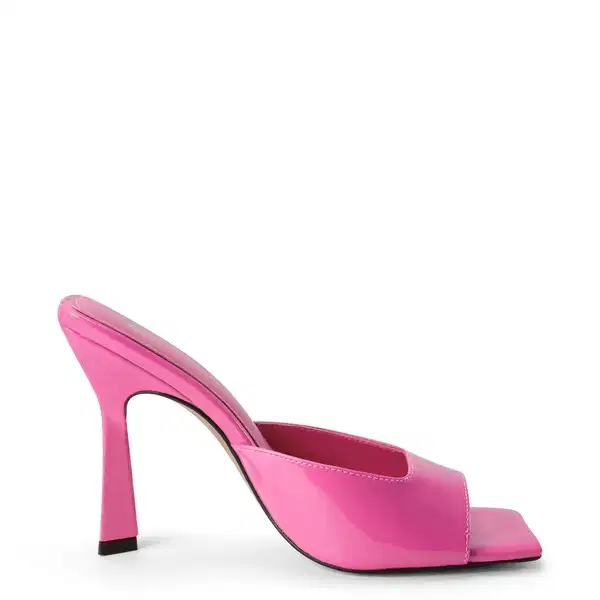 Bright Pink Slide Mule Sandals - Shoes