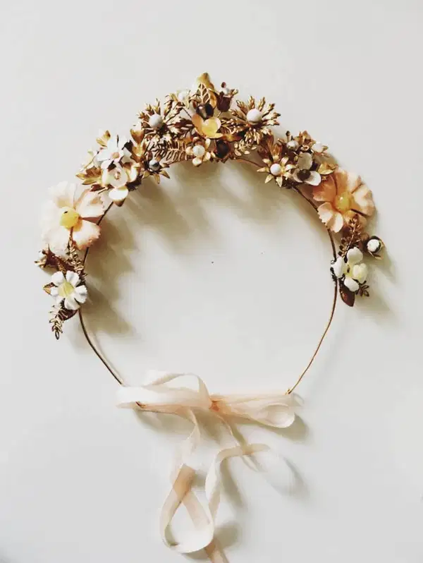 Bespoke Brown and Brass Headband Crown - Headpieces