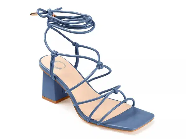 Harpr Light Blue Strappy Block Heel Sandals - Shoes