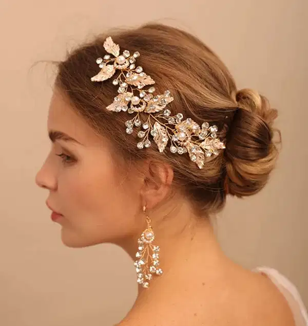 Gold and Pearl Hair Comb - Headpieces