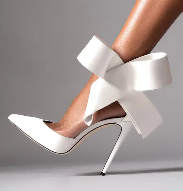 White Bow Pumps - Shoes