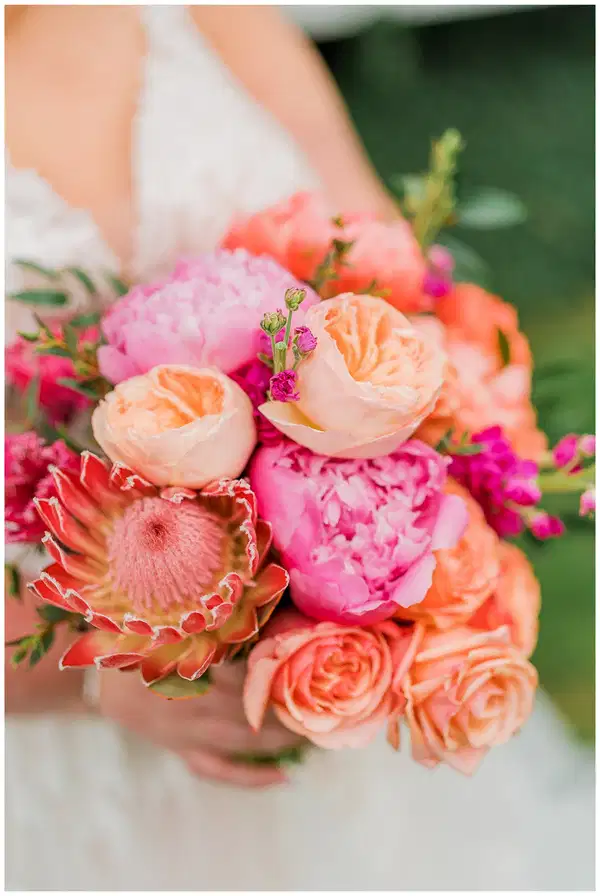 Bright Orange and Pink Floral Bouquet - Ramos