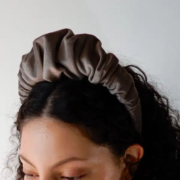 Brown Ruched Headband Crown - Headpieces