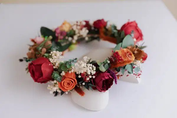 Orange and Rose Boho Flower Crown - Headpieces
