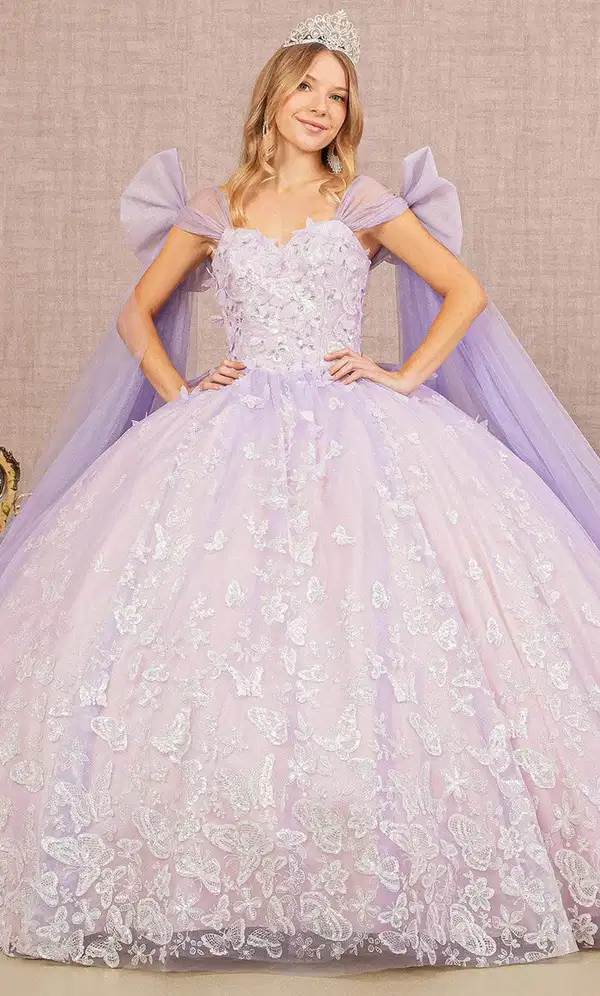 Glitter Jewel Mis Quince Gown in Lilac - Dresses