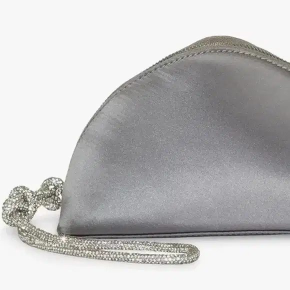 Silver Satin Clutch - Purses