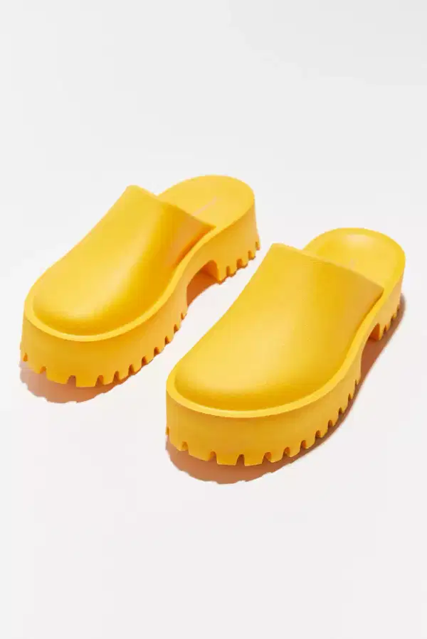 Yellow Clog Platform Mules - Shoes