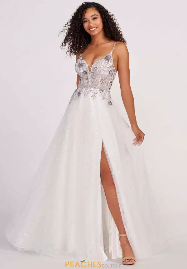 White Silver Gown by Colette - Dresses