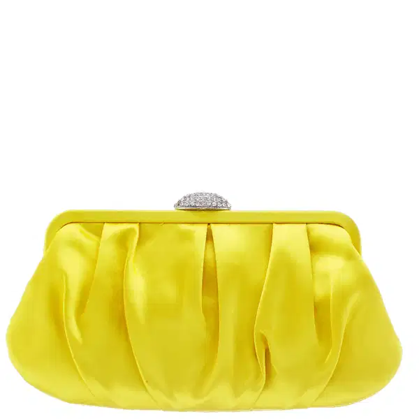 Yellow Citron Satin Clutch - Purses