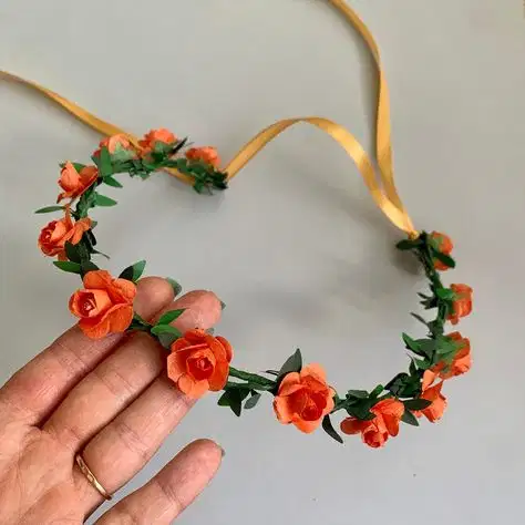 Burnt Orange Floral Wreath - Headpieces