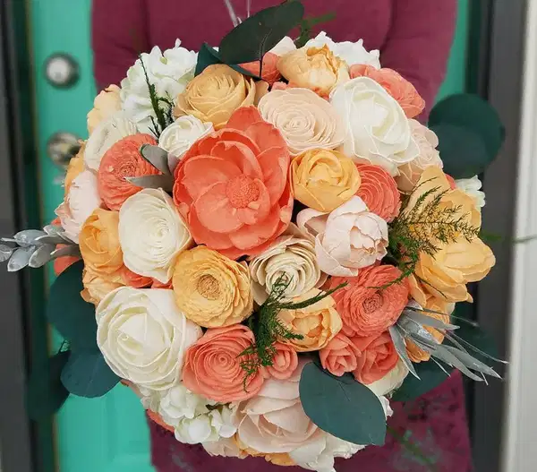 Coral, Peach, and Blush Spring Flower Bouquet - Ramos