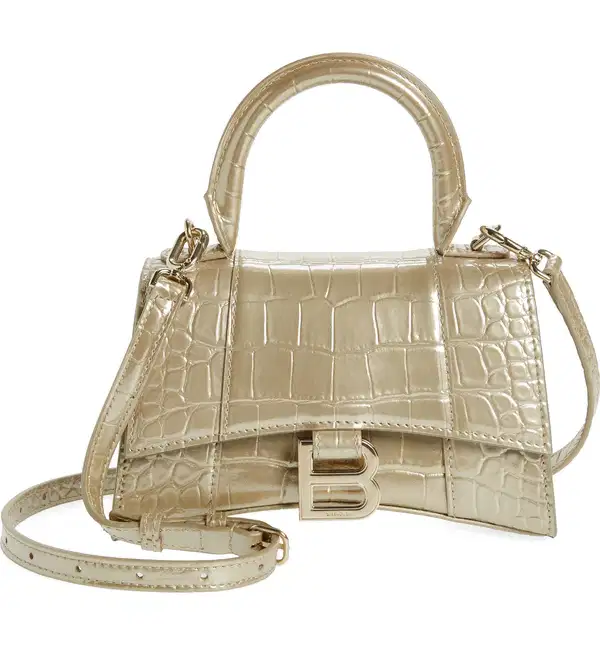 Croc Metallic Leather Balenciaga Bag - Purses