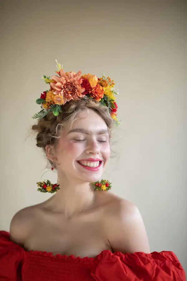Sunset Dahlia Flower Crown - Headpieces
