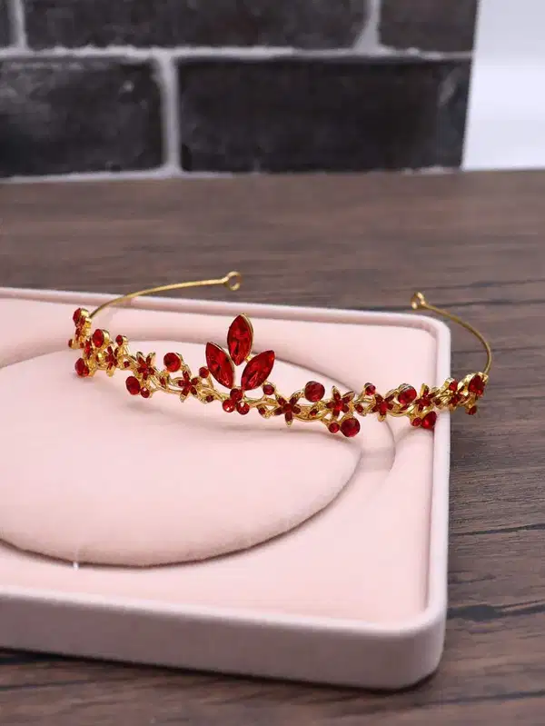 Ruby Red Dainty Tiara - Headpieces