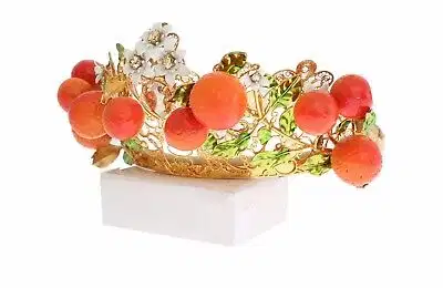 Dolce and Gabbana Crystal Orange Tiara - Headpieces