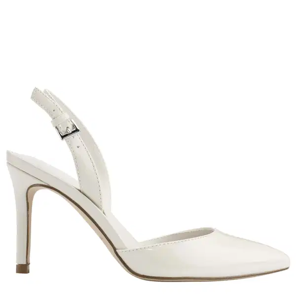 White Patent Leather Classic Slingback - Shoes