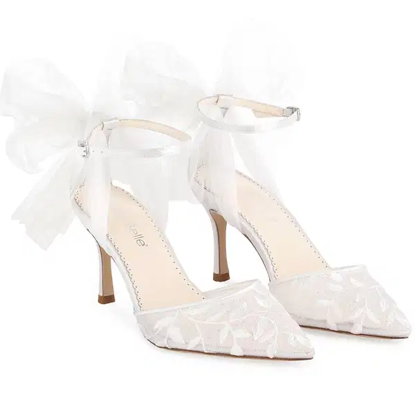 Bella Belle Ankle Strap Tulle Bow Party Shoes - Shoes