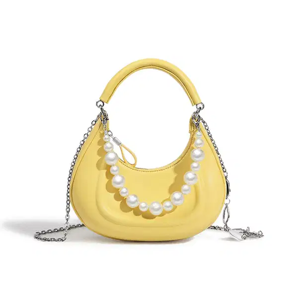 Yellow Crescent Crossbody Bag - Purses