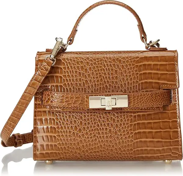 Dignify Croc Embossed Bag In Brown - Purses