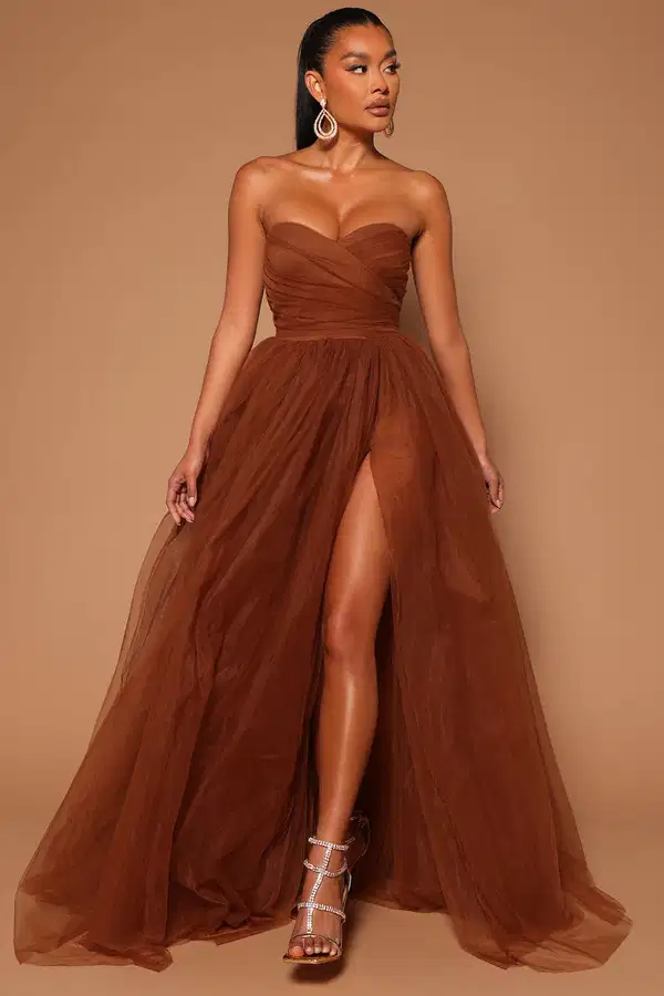 Elle Tulle Gown in Coco - Dresses