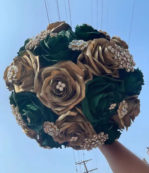 Emerald Green and Gold Bouquet - Ramos