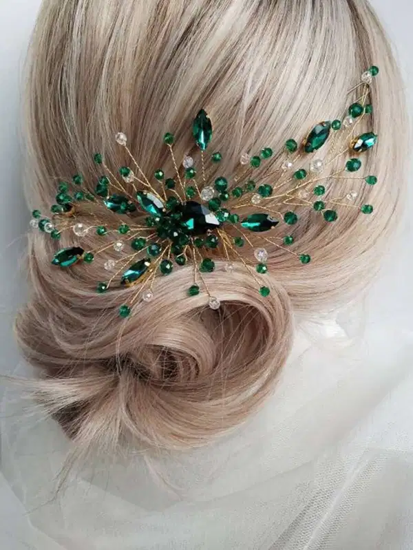 Emerald City Rhinestone Hair Comb - Headpieces