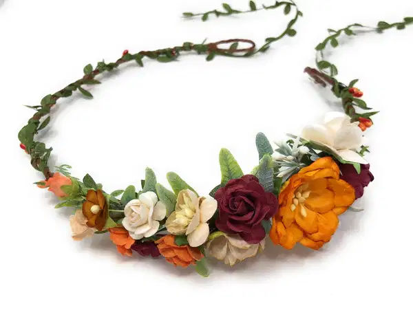 Sunset Garden Rose Wreath - Headpieces