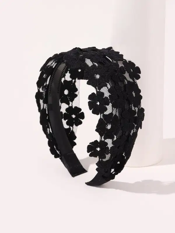 Black Lace Headband - Headpieces