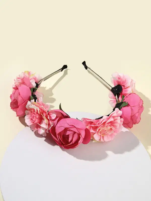 Sweetheart Pink Flower Wreath - Headpieces