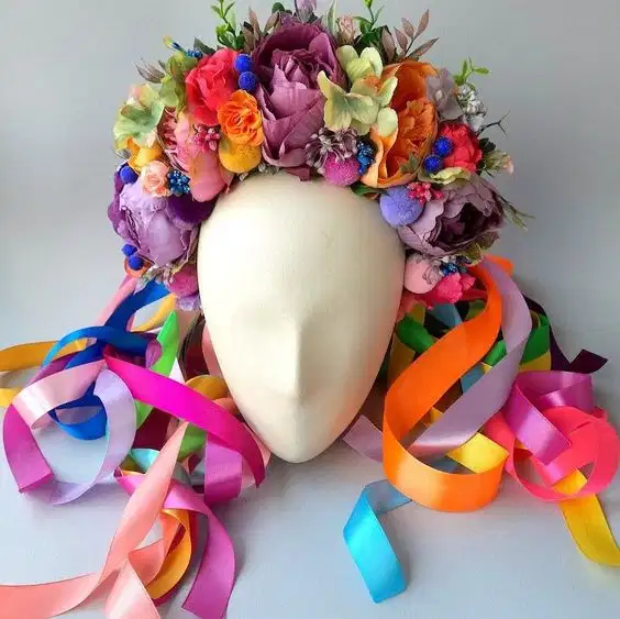Mardi Madness Paper Flower Crown - Headpieces