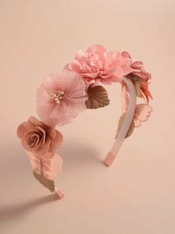 Pink and Mauve Boho Floral Headband - Headpieces