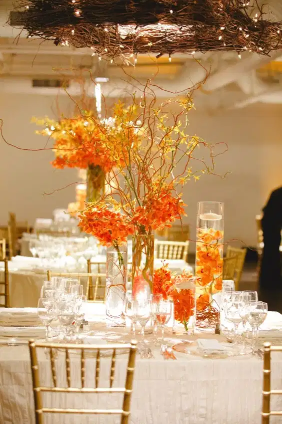 Glowing Orange Centerpiece - Party Vibes