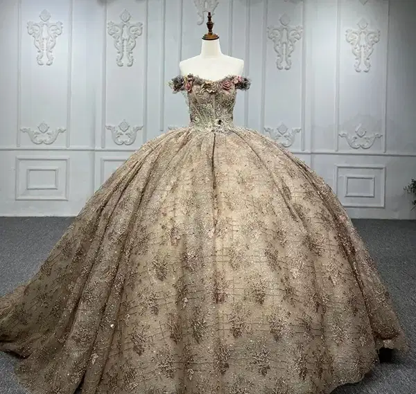 Vintage Off-The-Shoulder Quinceanera Dress - Dresses