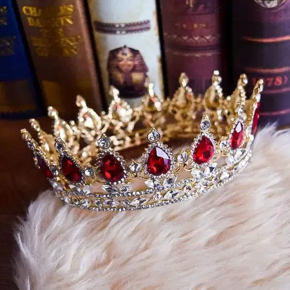 Red Royal Rhinestone Crown - Headpieces