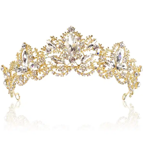 Golden Crystal Queen Crown - Headpieces