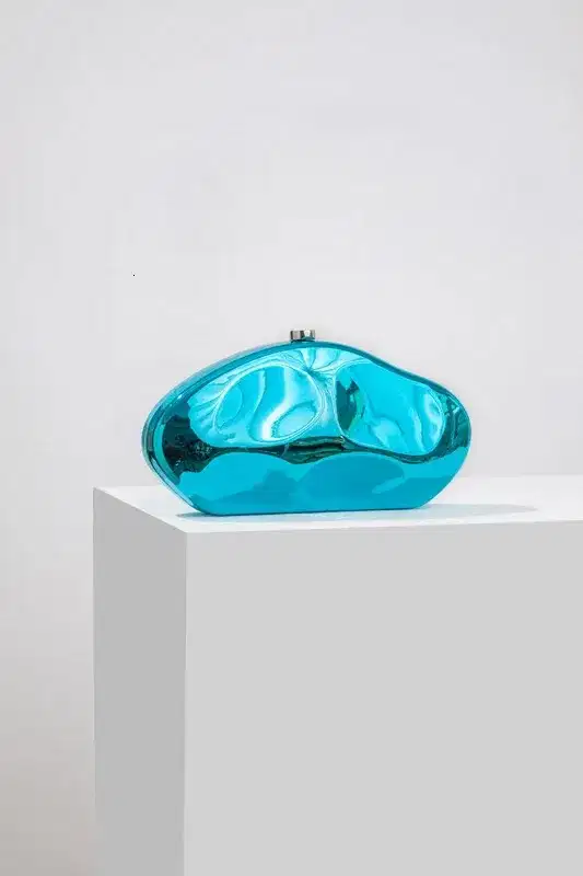 Aqua Blue Acrylic Clutch - Purses