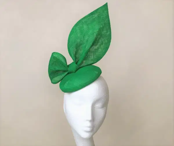 Oversized Green Fascinator Bow Hat - Headpieces