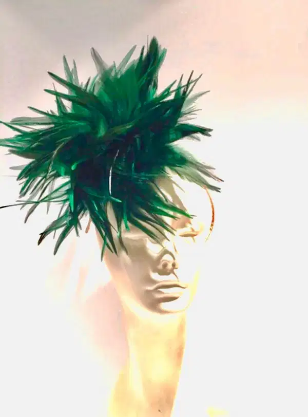 Green Feathered Fascinator Hat - Headpieces
