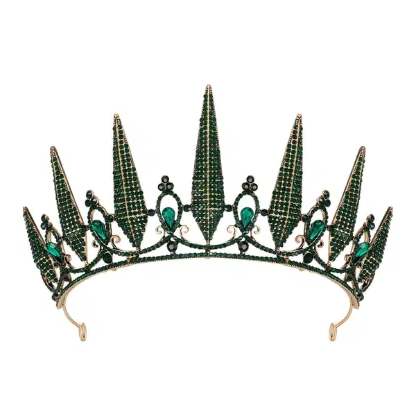 Green Gothic Tiara Crown - Headpieces