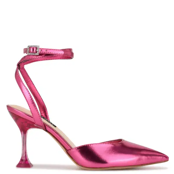 Neon Pink Harlowe Ankle Strap Pumps - Shoes
