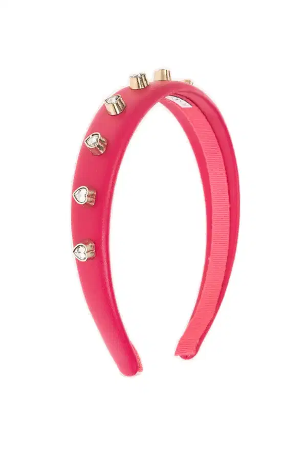 Pink and Red Heart Embellished Headband - Headpieces