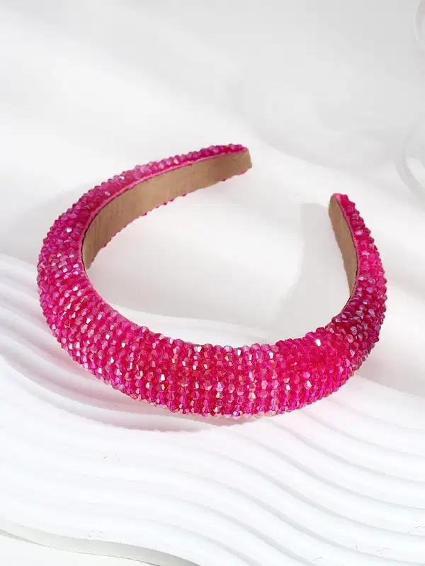 Hot Pink Beaded Headband - Headpieces