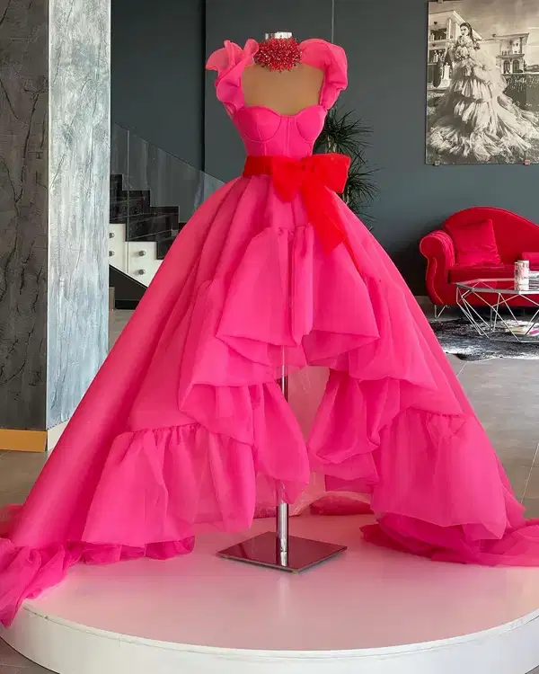 Charley Luxury Pink Party Dress - Dresses