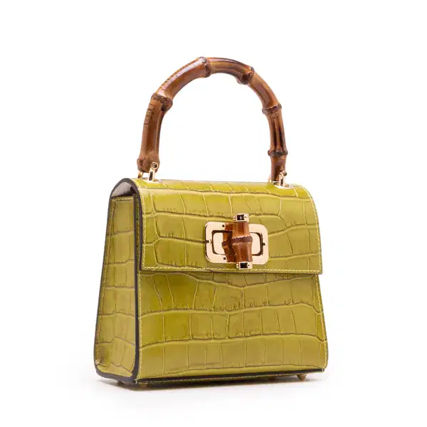 Tokyo Croc Pistachio Print Clutch - Purses